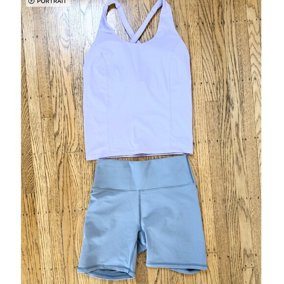 Fabletics Biker Short and Bra Tank Top - Size Small - Picture 1 of 4